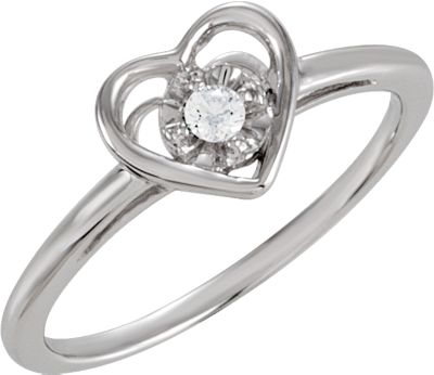Heart Design Cubic Zirconia Ring