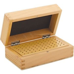 72 Hole Wooden Bur Box w/Lid