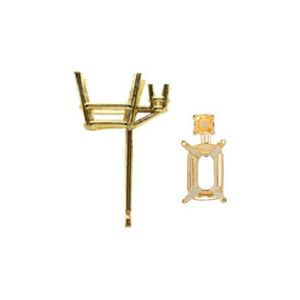 Emerald Lightweight Wire Basket Earring with Accent & .030