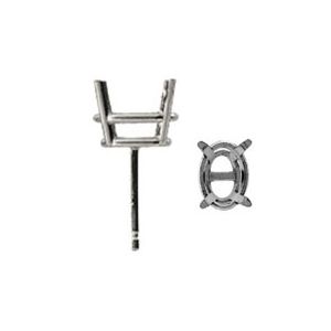 Oval 4-Prong Earring with .030