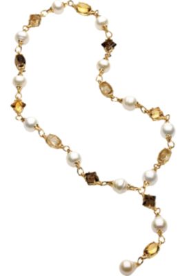 Aquarella&reg; South Sea Cultured Pearls & Genuine Gemstone Necklace