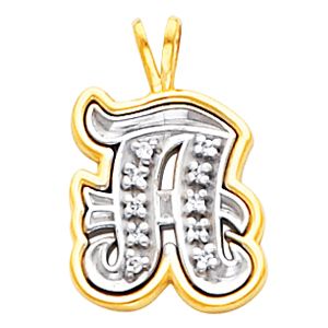 Two Tone Initial Pendant Mounting