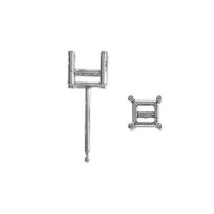 4-Prong Square / Princess Earring with .030