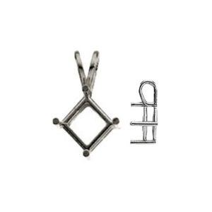 Princess/Square Pendant with Round Prongs