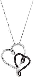1/2 ct tw Black & White Diamond Hearts 18