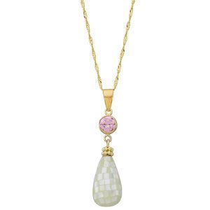 Youth Mother of Pearl and Pink CZ 15