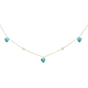 Youth Blue Mother of Pearl Heart 15