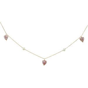 Youth Pink Mother of Pearl Heart 15