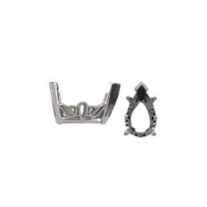Pear 5-Prong Scroll Setting® with V-End