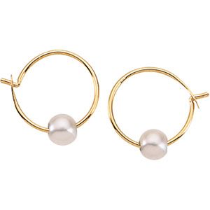 Youth Freshwater Cultured Pearl Hoop Earrings