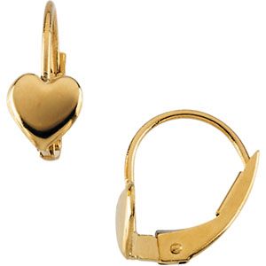 Youth Heart Lever Back Earrings