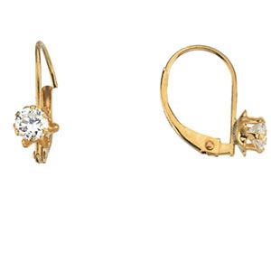 Youth CZ Lever Back Earrings