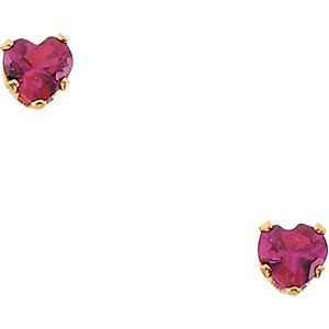 Youth Imitation Ruby Heart Earrings