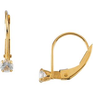 Youth Genuine Birthstone Lever Back Earrings