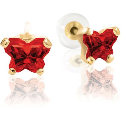 Bfly&reg; CZ Birthstone Earrings w/ Safety Backs