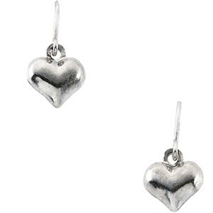 Youth Puffed Heart Shepherd Hook Earrings