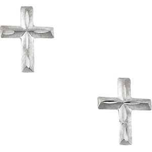 Youth Diamond Cut Cross Earrings