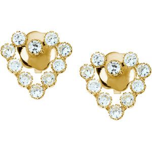 Youth CZ Heart Earrings