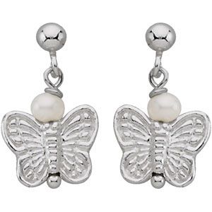 Youth Pearl and Butterfly Earrings