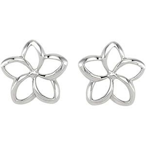 Youth Pierced Flower Earrings with Friction Backs