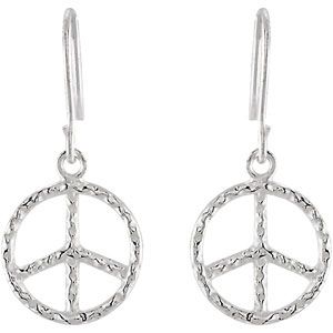 Youth Hammered Peace Sign Earrings