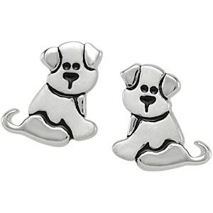 Youth Puppy Earrings with Friction Backs