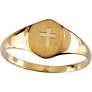 Youth Signet Ring with Cross