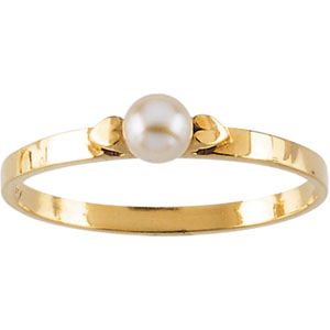 Youth Pearl with Hearts Ring