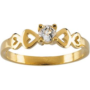 Youth CZ Hearts Ring