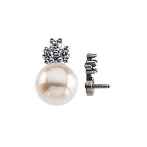 Pearl Cup Settings with Trio Accents