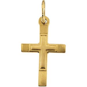 Youth Etched Cross Pendant