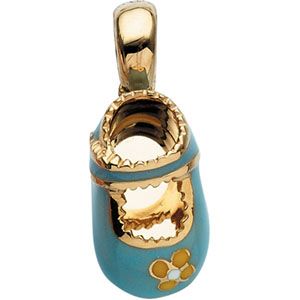 Light Blue Baby Shoe Pendant