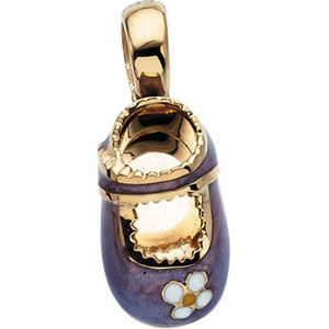 Lavender Baby Shoe Pendant