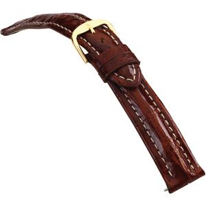 24mm Men's Regular Sport Genuine Crocodile Tan Watch Strap