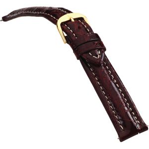 18mm Men's Regular Sport Genuine Crocodile Bordeaux Watch Strap