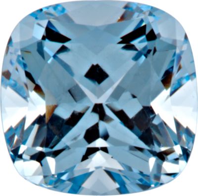 Antique Square Chatham Created Aqua Blue Spinel