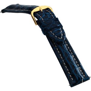 20mm Men's Regular Sport Genuine Crocodile Blue Watch Strap