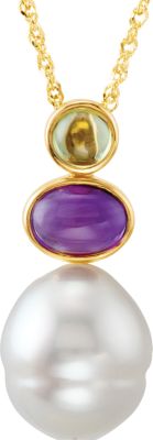 South Sea Cultured Circlé Pearl & Multicolor Gemstone Necklace