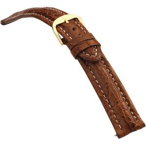 18mm Men's Regular Sport Genuine Crocodile Matte Tan Watch Strap