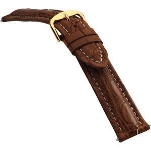 24mm Men's Regular Sport Genuine Crocodile Matte Tan Watch Strap