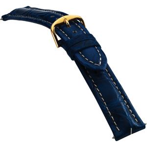 20mm Men's Regular Sport Genuine Crocodile Matte Blue Watch Strap