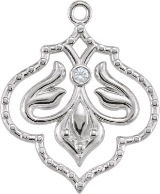 Decorative Dangle Component with Jump Ring for Round Stone