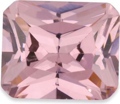 Emerald/Octagon Lab Created Pink Cubic Zirconia