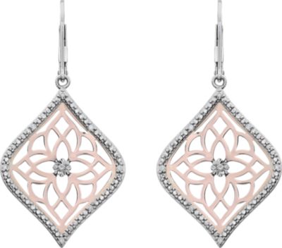1/10 ct tw Diamond Lever Back Earrings