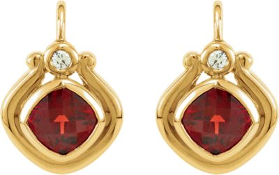 Bezel-style Earring Mounting for Antique Cushion Center