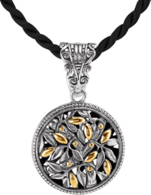 Two-Tone Filigree Design Fashion Pendant Enhancer