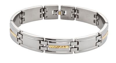 Stainless Steel and 14kt Bracelet