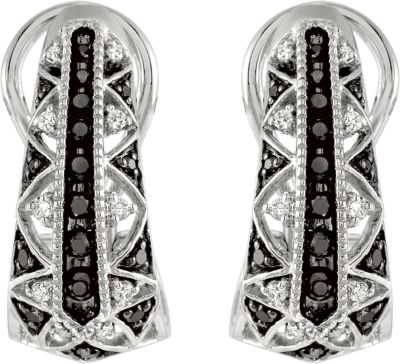 1/2 ct tw Black & White Diamond Earrings