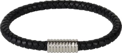 Braided Leather Bracelet with Stainless Steel Magnetic Clasp