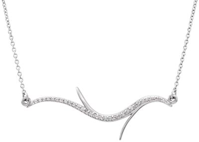 14kt White 1/8 CTW Diamond 18" Necklace